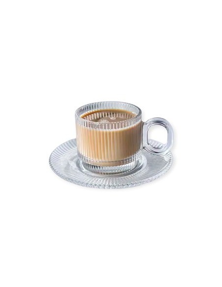 Set X12pzas Pocillo+plato Vidrio Borosilicato Zp904st Mta01