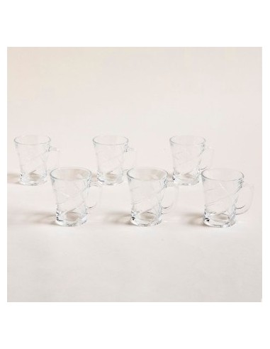 Taza X6 225ml Vidrio Labrado Caja 0435013 Mish02