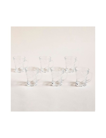 Taza X6 225ml Vidrio Labrado Caja 0435013 Mish02