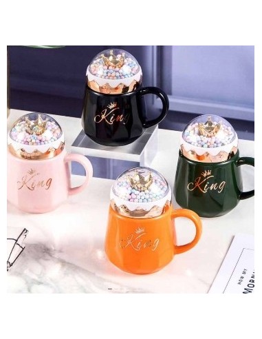 Jarro Mug 450ml King C/tapa Deco Bolitas 3640-3662-1 Hom01