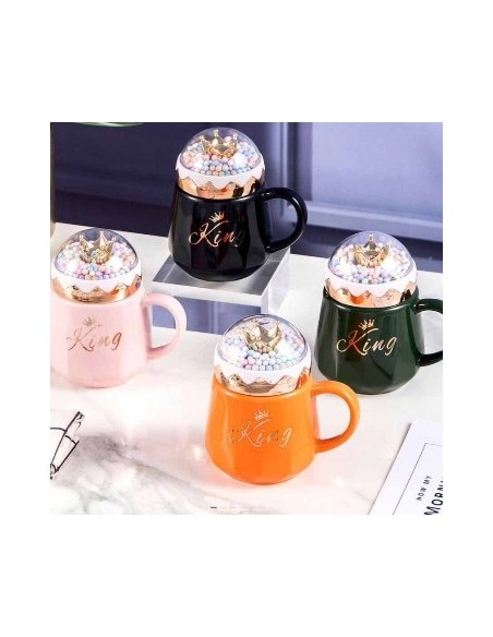 Jarro Mug 450ml King C/tapa Deco Bolitas 3640-3662-1 Hom01