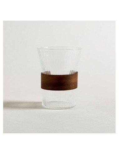 Jarro Mug 380ml Vidrio Tulipa Guarda Simil Madera Barton 0435024 Mish02