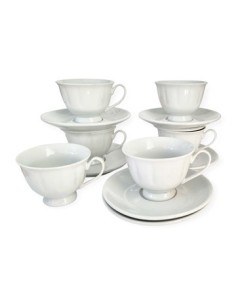 Taza 240cc X6 C/plato Ceramica Blanca 15501/113-25709 Lab02