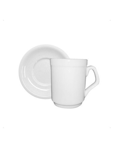 Jarro Cafe Americano C/plato Ceramica Blanca 5011 Res01 (b24)