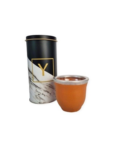 Yerbera 18cm Lata Fantasia Decorada C/mate Vidrio Forrado 1550 Org01