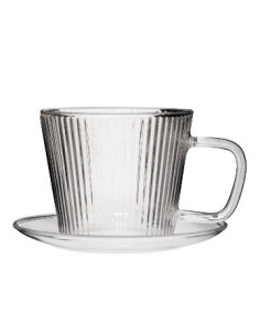 Taza 300ml Cafe C/plato Vidrio Borosilicato Caja 24027 Cook