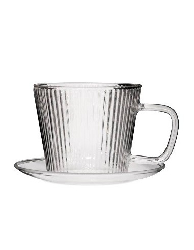 Taza 300ml Cafe C/plato Vidrio Borosilicato Caja 24027 Cook