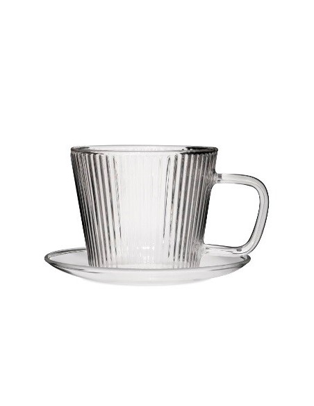 Taza 300ml Cafe C/plato Vidrio Borosilicato Caja 24027 Cook