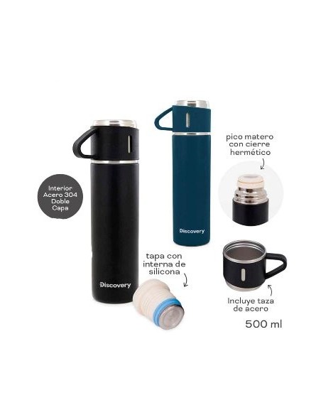 Termo 500ml Discovery Acero Inox Color  C/taza 11408 Tar02 (m) (p)