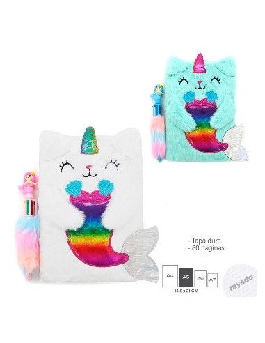 Cuaderno 15x21cm Peluche Fantasia C/boligrafo 15225-15226-15452-15449-15450-15451-15221-15224-15225 Tar02