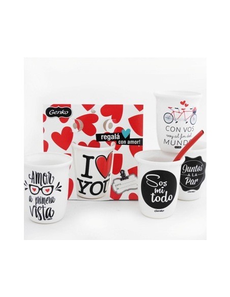 Mate Ceramica Pack Regalo Dia De Los Enamorados Ga189 Genko (e) (b24)