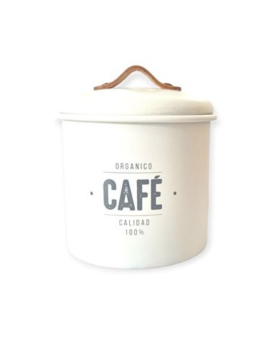 Tarro 700ml Cafe Metal Blanco/negro T-15 Sir01