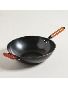 Wok 34cm Acero Negro C/mango Madera 0119584/0525055 Mish02