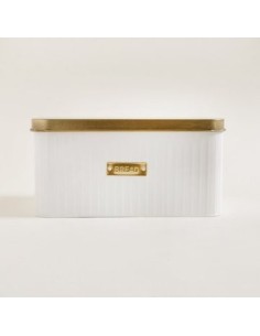 Lata 17cm Rect. Blanca C/tapa Dorada Y Etiqueta 0117b80 Mish02 (m)