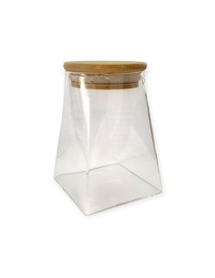 Frasco 550ml Vidrio Hexagonal C/tapa Bamboo Caja Ca5486z Pk01