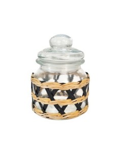 Frasco 14cm Vidrio C/ratan Ca5489 Pk01