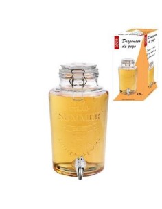 Dispenser De Bebidas 2.8lt Tapa Clip Vidrio C/frase Labrada  8381023 Cr02