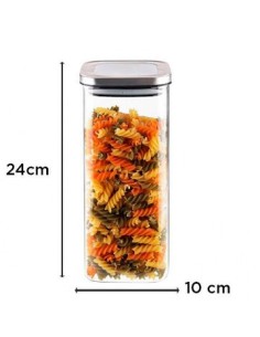 Frasco 1300ml Vidrio C/tapa Metal Cuadrada Fg180021 Ori02