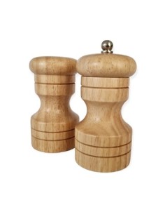Salero Y Pimentero 12.5cm Madera En Blister 1140516 Wal02