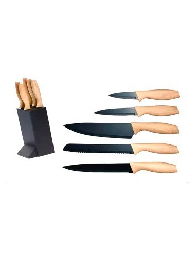 Taco Cuchillos X6 C/base Madera 14060 Car15