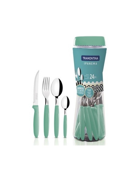 Juego Cubiertos 24 Pzas Ipanema En Frasco Colores Tramontina 23399/291 23399/791 23399/891  Myf01 Dip01 (b12) (m) (m)